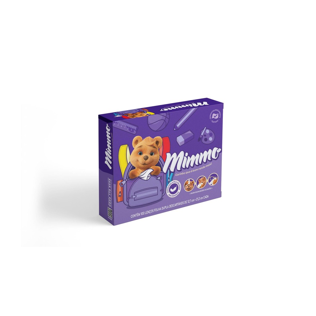 Lenço de Papel Mimmo Folha Dupla 100 unidades