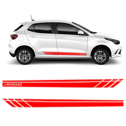 Faixa Lateral Fiat Argo 2018 2019 2020 2021 Adesivo Vermelho