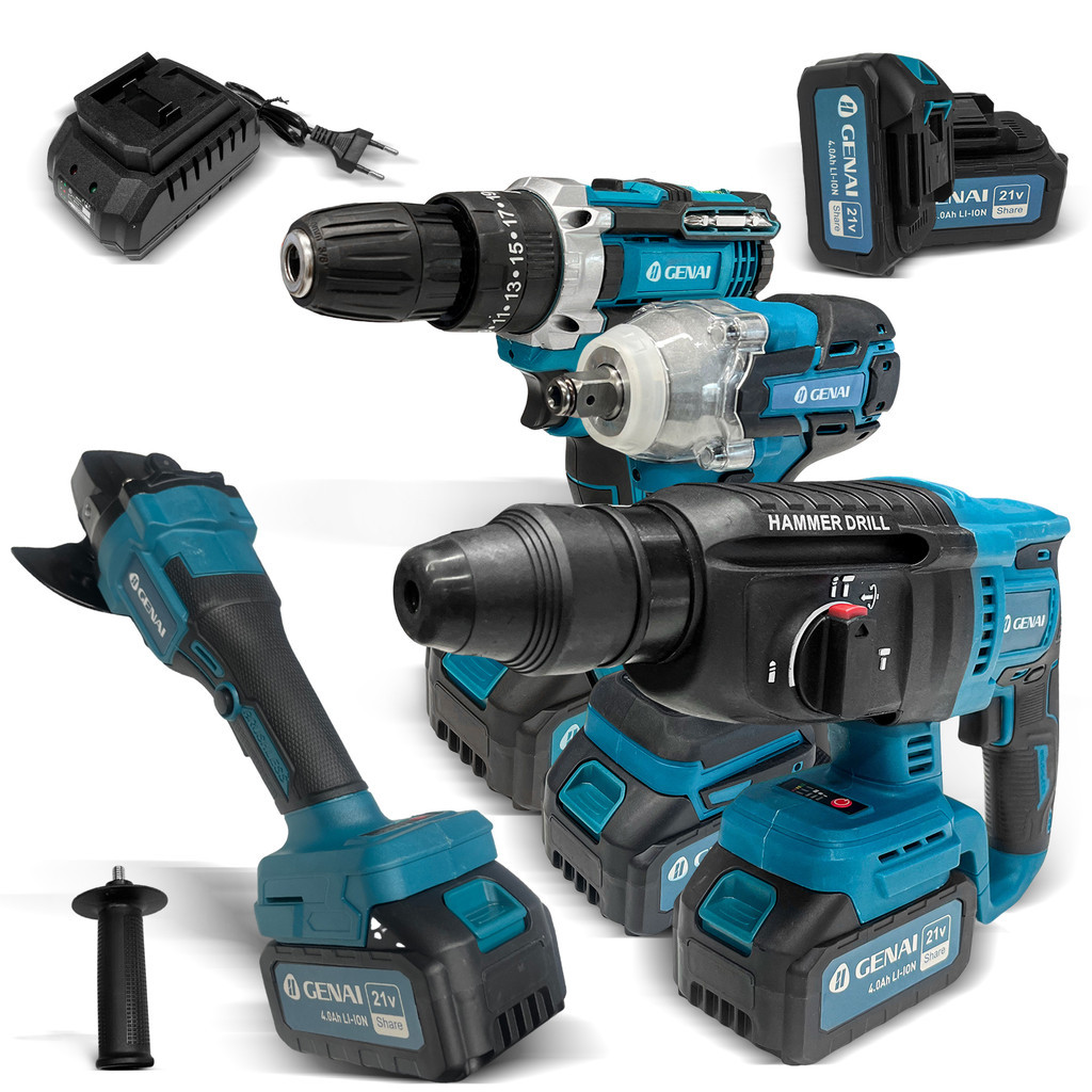 21/68V Kit Martelete Parafusadeira Chave De Impacto Esmerilhadeira 4 Em 1 Com Caixas em Oferta na Shopee