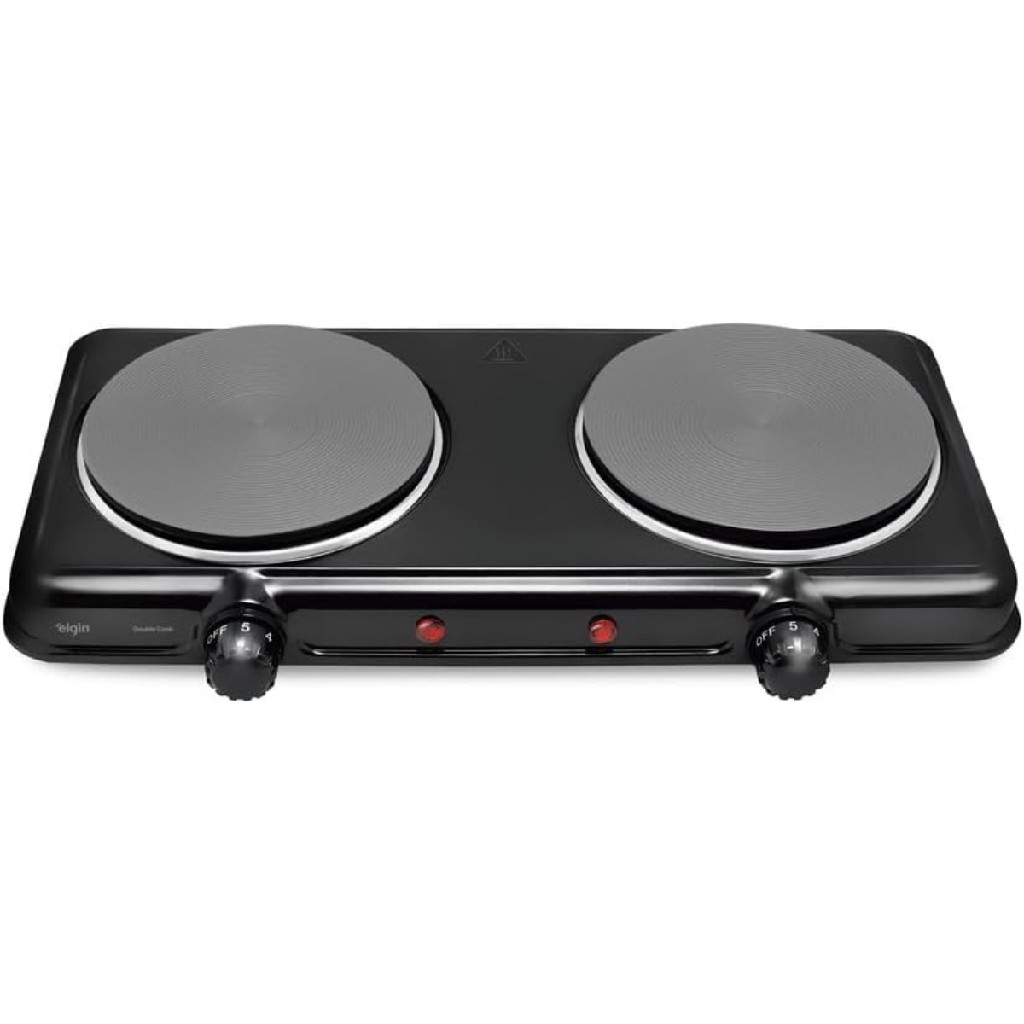Fogão Cooktop Elétrico de Bancada Portatil - 2 Bocas 2000w Preto 220v