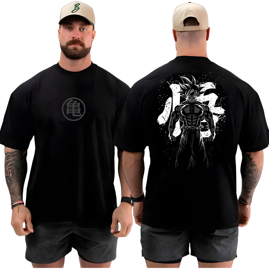 Camiseta Camisa Oversized Top para Academia Musculação Goku Streetwear 100% Algodão