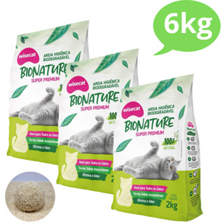 Kit 3 Areia Sanitária De Mandioca Granulado Para Gatos Biodegradável Wisecat 6kg em Oferta na Shopee