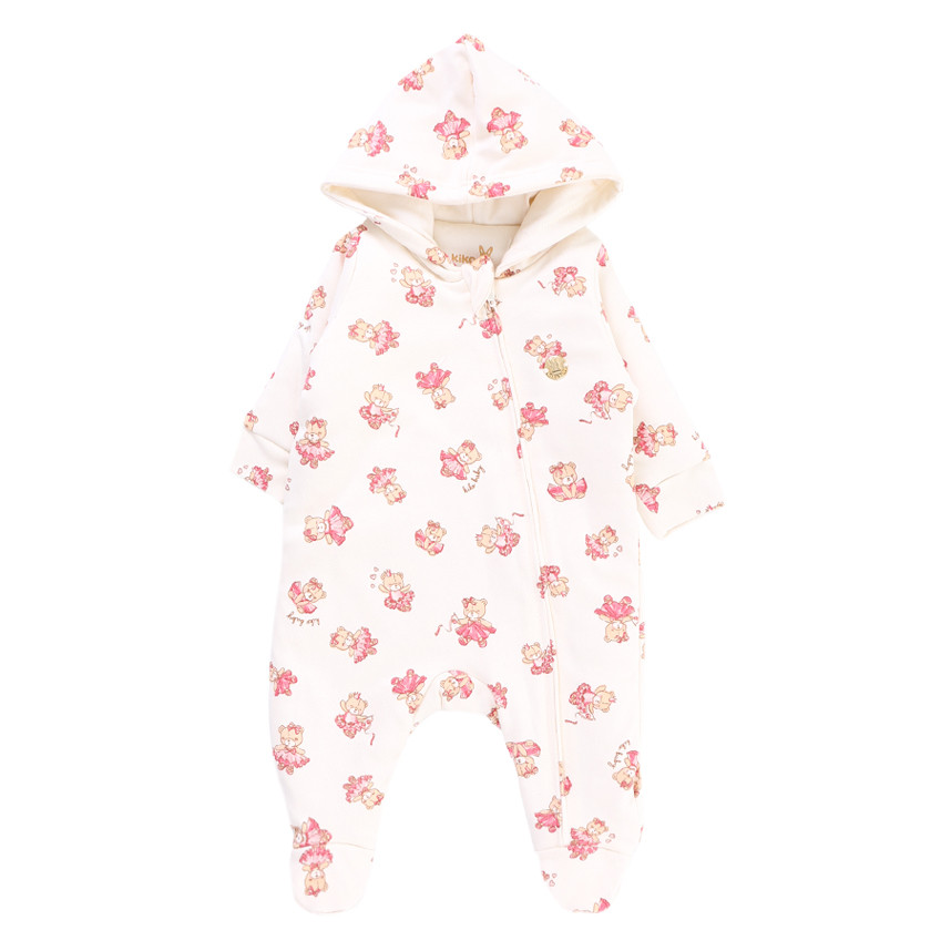 Macacão Bebê KiKo Baby Forrado Estampa Ursinha Com Capuz em Oferta na Shopee