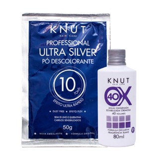 Kit Sachê Pó Descolorante Ultra Premium 50g + OX 40 Volumes 80ml Knut em Oferta na Shopee