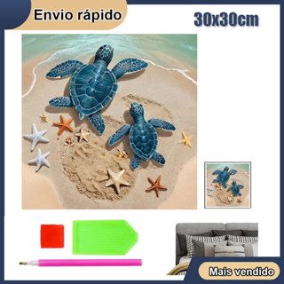 Tartarugas Pintura Diamante 5D Pintura de Diamante Kits De Para Adultos Rodada 5D DIY Broca Arte Decoração 30x30cm em Oferta na Shopee