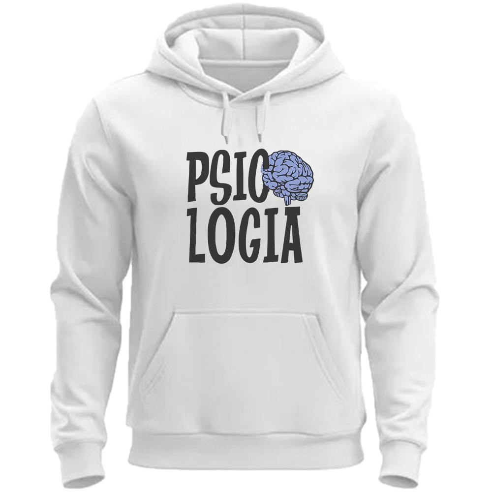 Moletom Curso Psicologia Masculino Feminino Blusa Frio Canguru Com Capuz Psicologo Algodão Flanelado