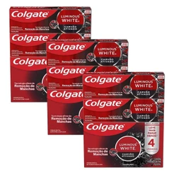 Kit 3 Pack Creme Dental Colgate Luminous White Carvão Ativado 4un de 70g