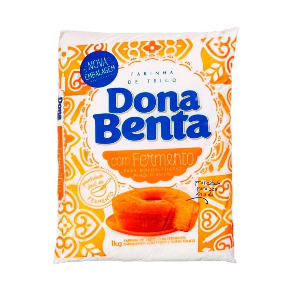 Farinha de Trigo Dona Benta com Fermento 1kg - Embalagem Plástica com 10 Unidades - Food & Beverages