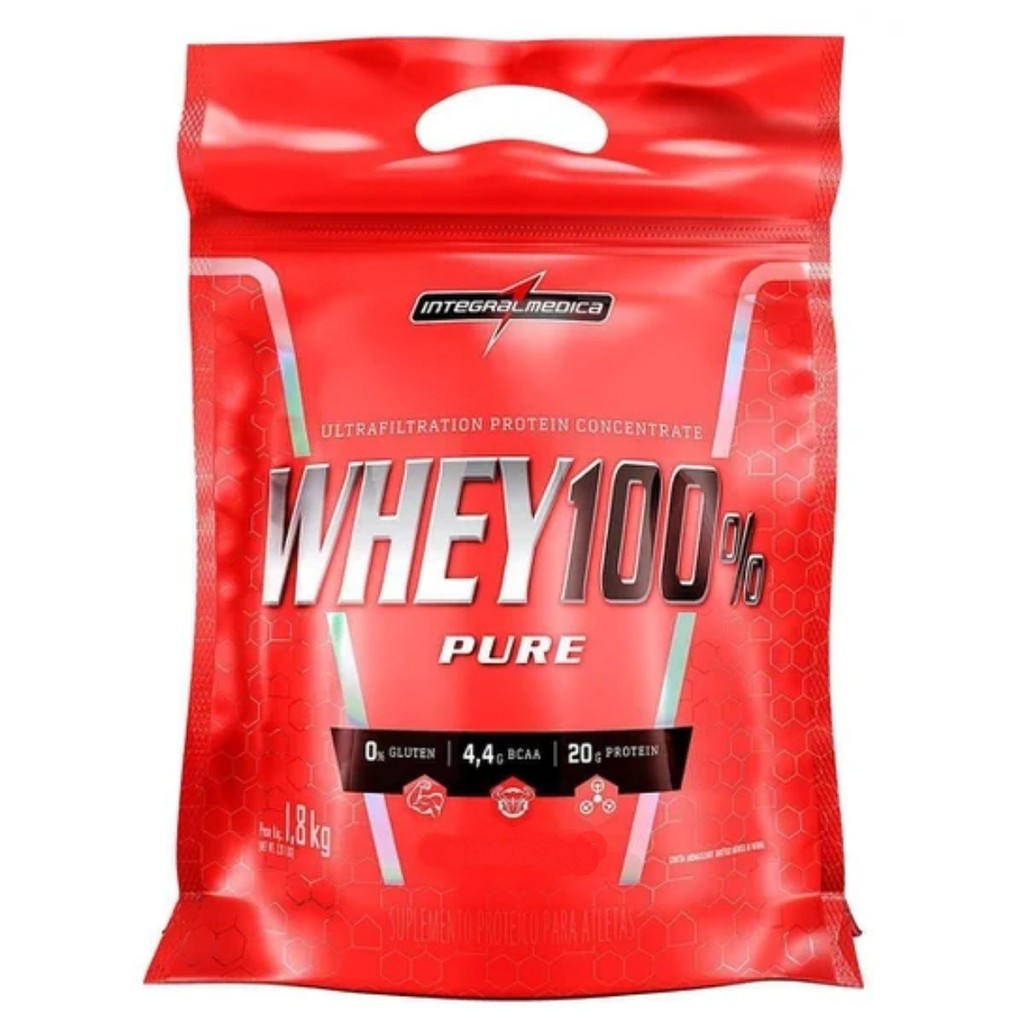 Whey Protein 100% Pure Refil 1,8kg Integralmedica em Oferta na Shopee