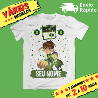 Camisa Camiseta Infantil Unissex Ben 10 Personalizada com nome (opcional) 9 Modelos Envio Imediato