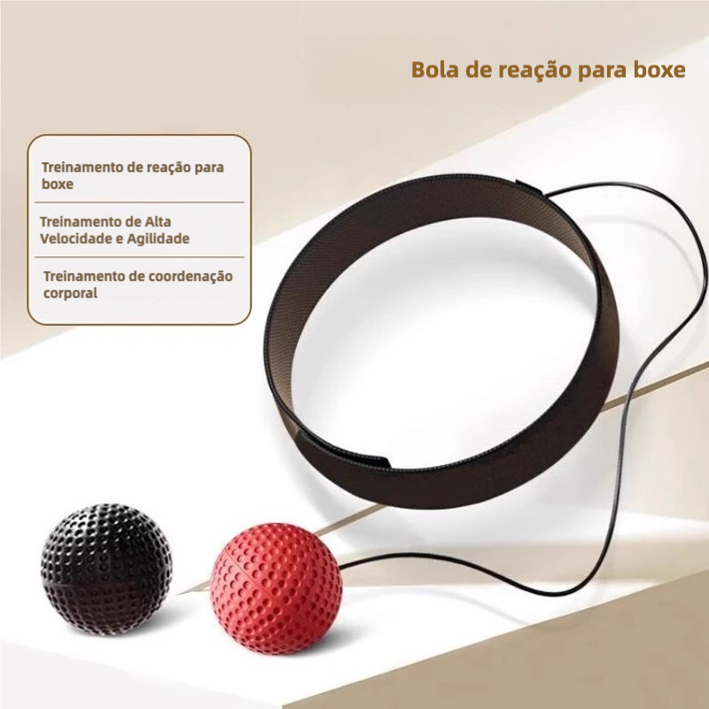 Bola De Treino Reflexo Luta Boxe Com Faixa de Cabeça