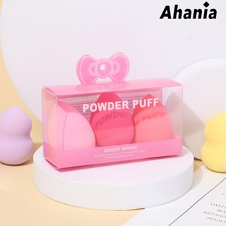 Ahania 3 Esponjas De Maquiagem Puff Formato de Gota, Cortado Chanfrado, Para Base Líquida Corretivo Super Macia Lavável em Oferta na Shopee