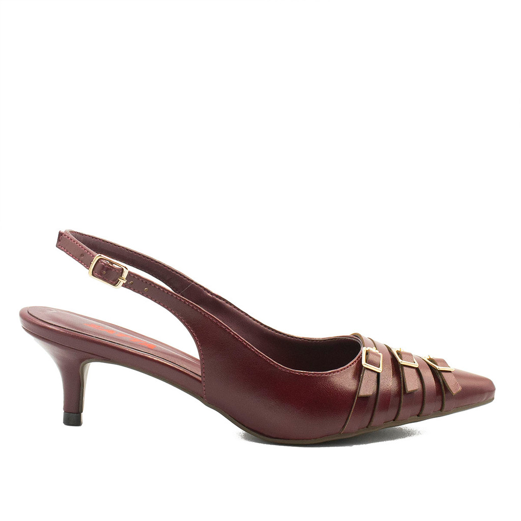 Slingback Zatta Bico Fino Três Fivelas Frontais Gloria - Women Shoes
