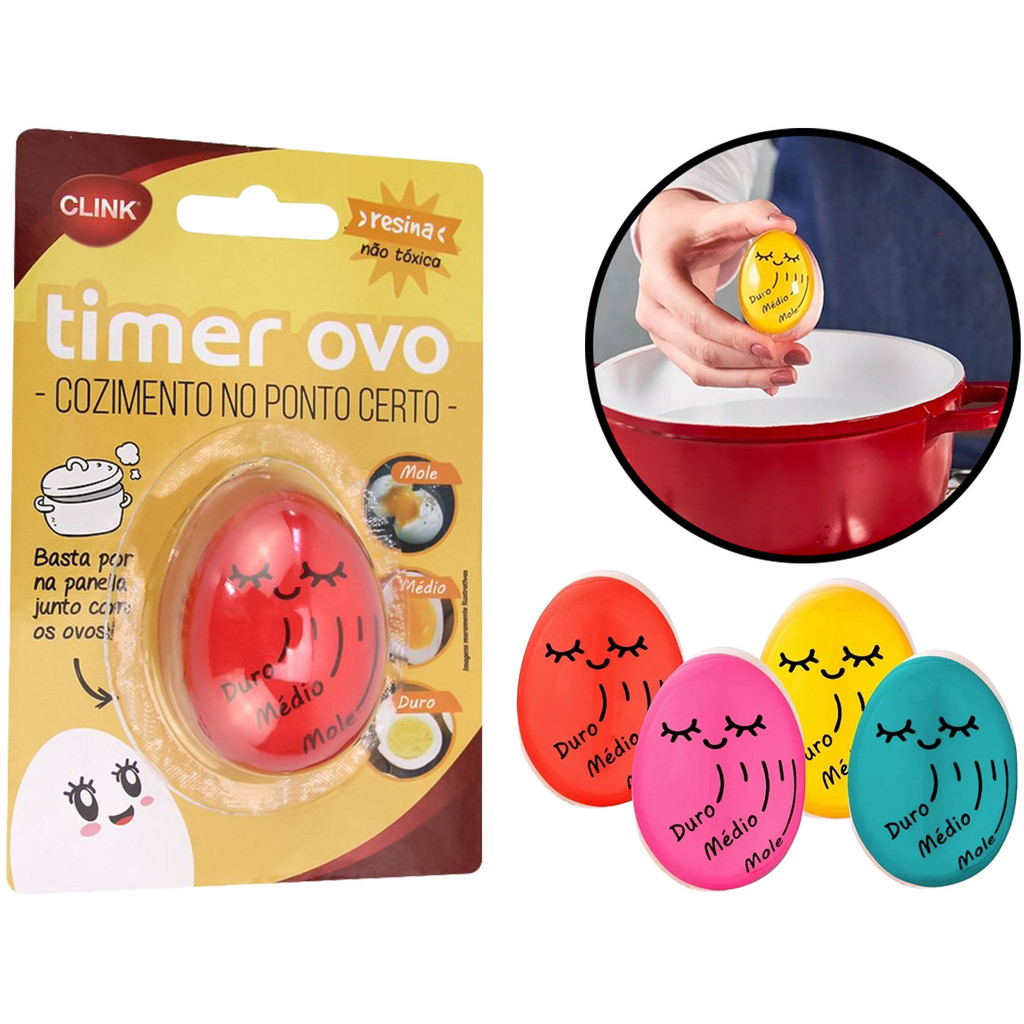 Timer Ovo Cozido No Ponto Certo Ovo Mollet Temporizador Termômetro Mole Médio Duro Resina Não Tóxica em Oferta na Shopee