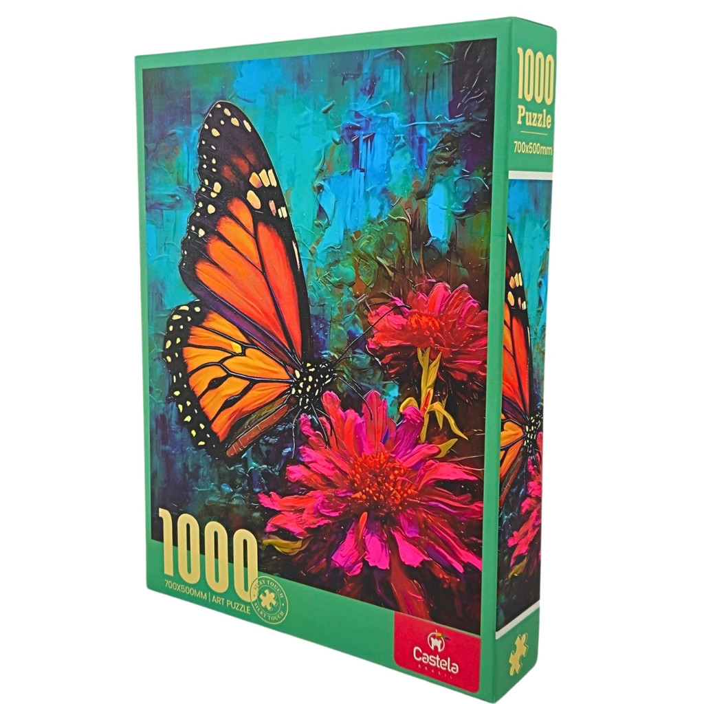Quebra Cabeça Puzzle Pintura Borboleta e Flores 1000 Peças CBS0007 - Castela - Mom & Baby