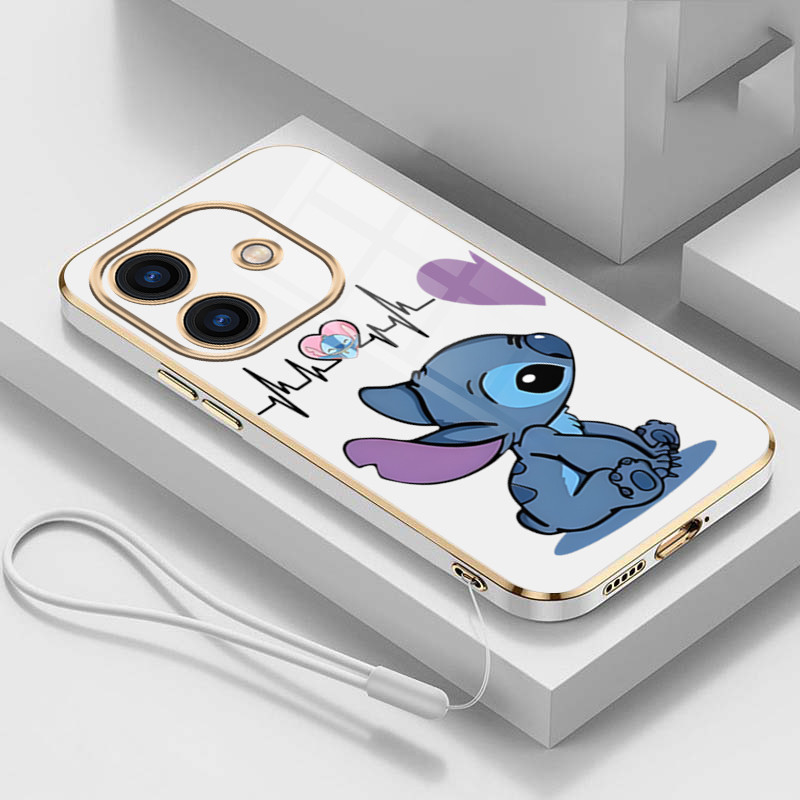 OPPO A40 A60 A80 5G Capa Banhada A Silicone Estilo Casal Elegante Com Ponto De Borda Reta Soft Case em Oferta na Shopee