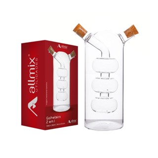 Galheteiro 350ml Borossilicato 2 Em 1 Vidro Resistente Vinagre e Azeite