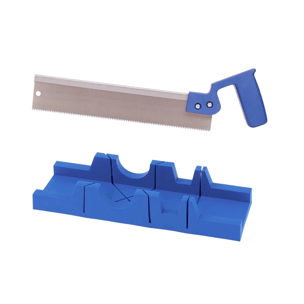 Kit Gabarito Serrote 12 Polegadas Caixa Meia Esquadria Aço PVC