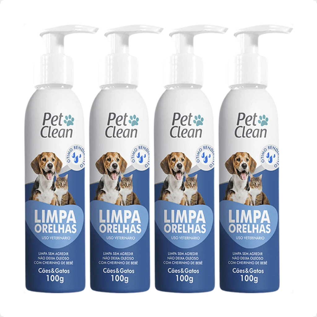 Kit 4 Limpa Orelha Pet Clean - 100g