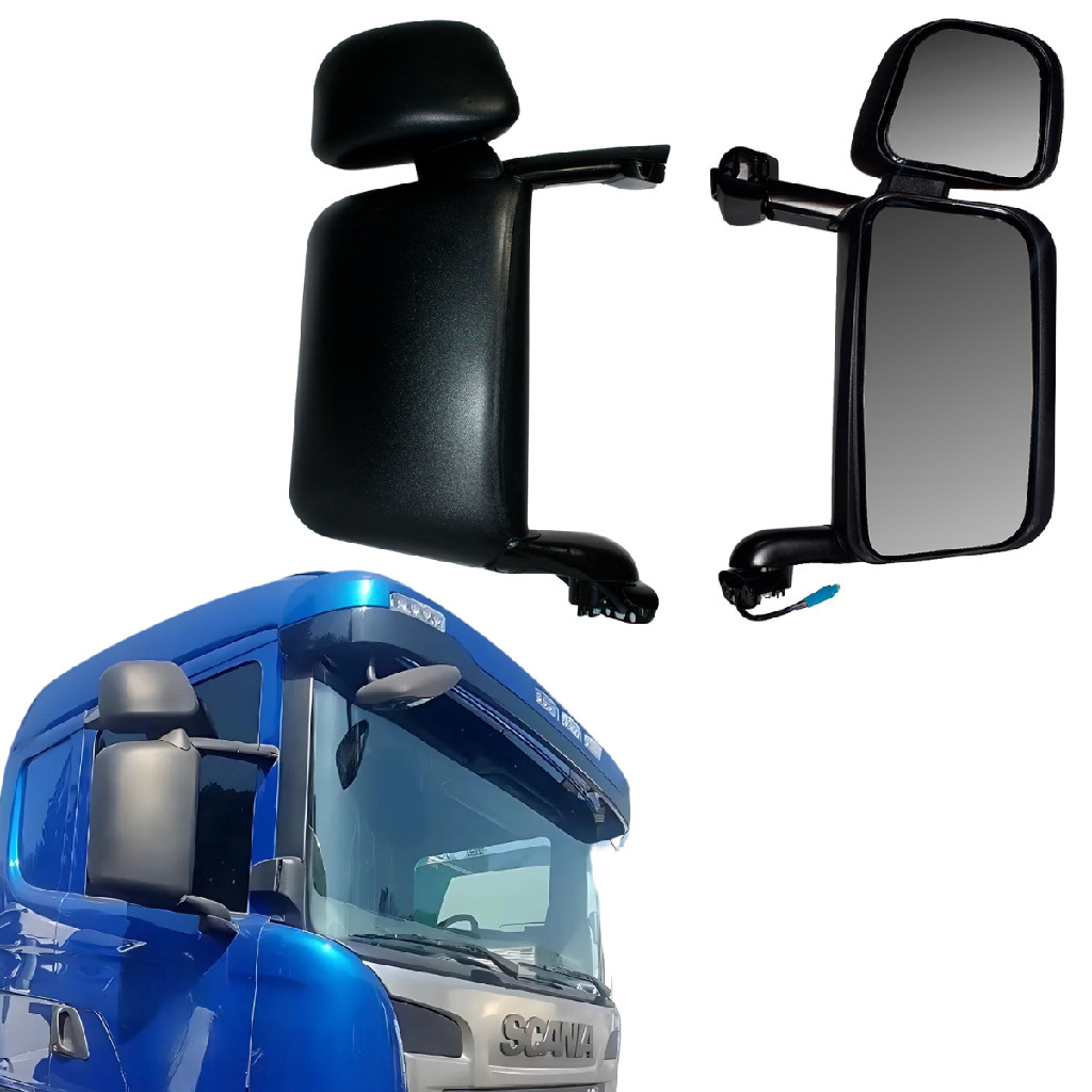 Retrovisor Scania Série 4 Lado Direito Com Desembaçador Elétrico Compatível