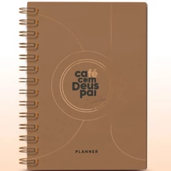 Planner Café com Deus Pai | Capa Dura | Cartela de Adesivos | Espaço para anotações | Junior Rostirola