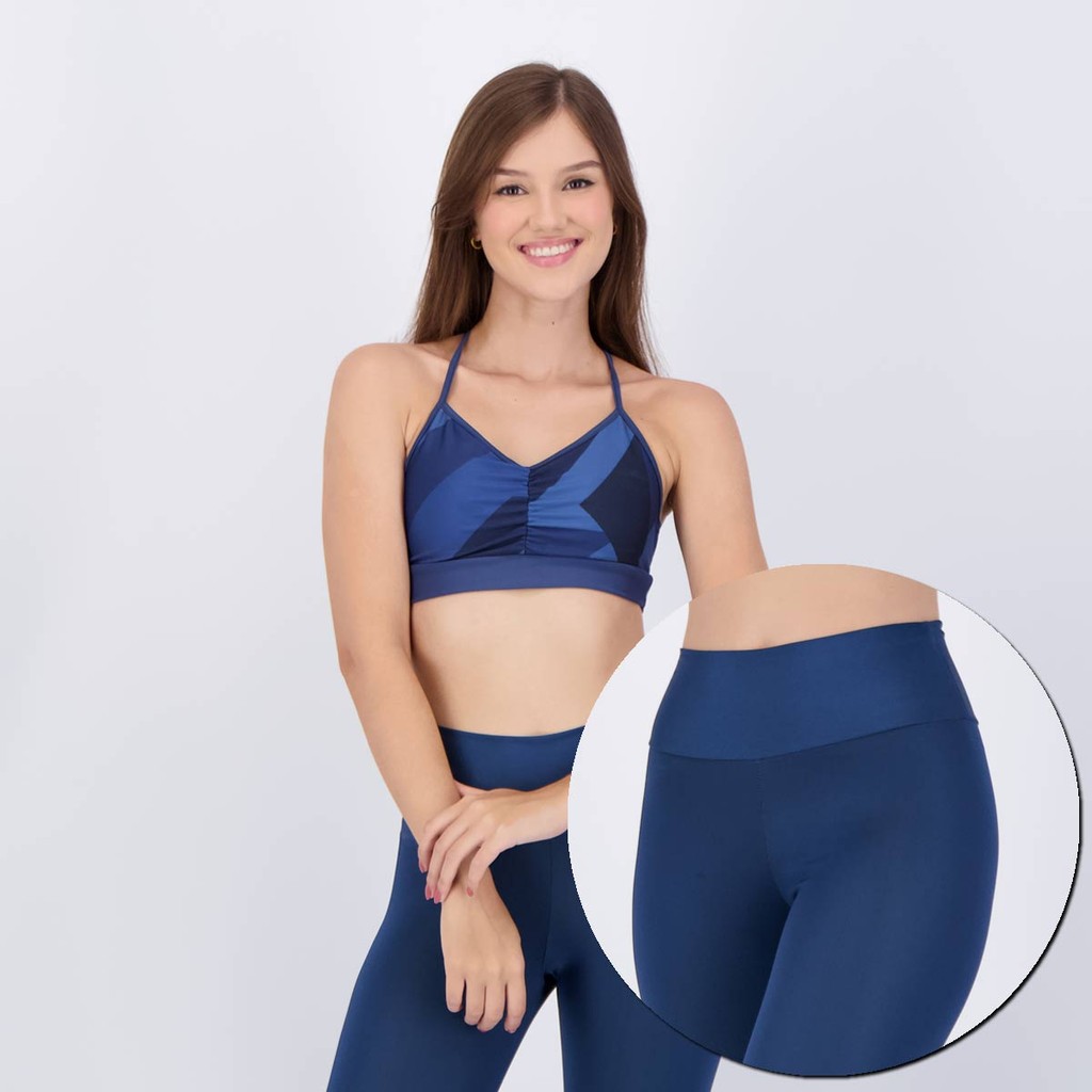 Conjunto Calça Legging e Top Area Azul Marinho - Sports & Outdoors