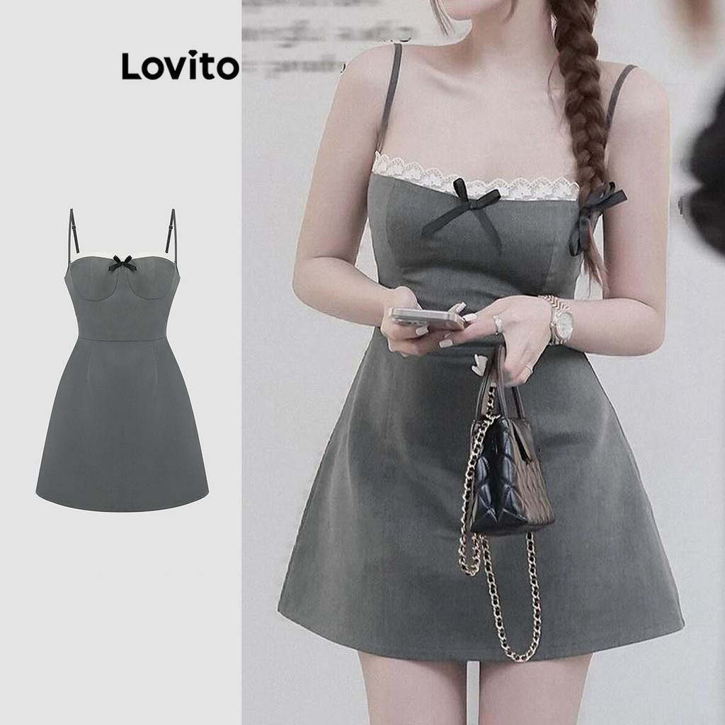 Lovito Vestido Casual Liso Com Bolso E Botão Para Mulheres L114ADDR594 - Women Clothes