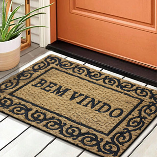 1 Tapete Porta Capacho Fibra Coco Antiderrapante 40x60 P3 em Oferta na Shopee