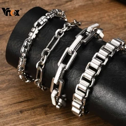 Pulseira De Moda Criativa De Aço Inoxidável Vnox Para Homens E Mulheres , Corrente Artesanal Multiestilo , Presente De A