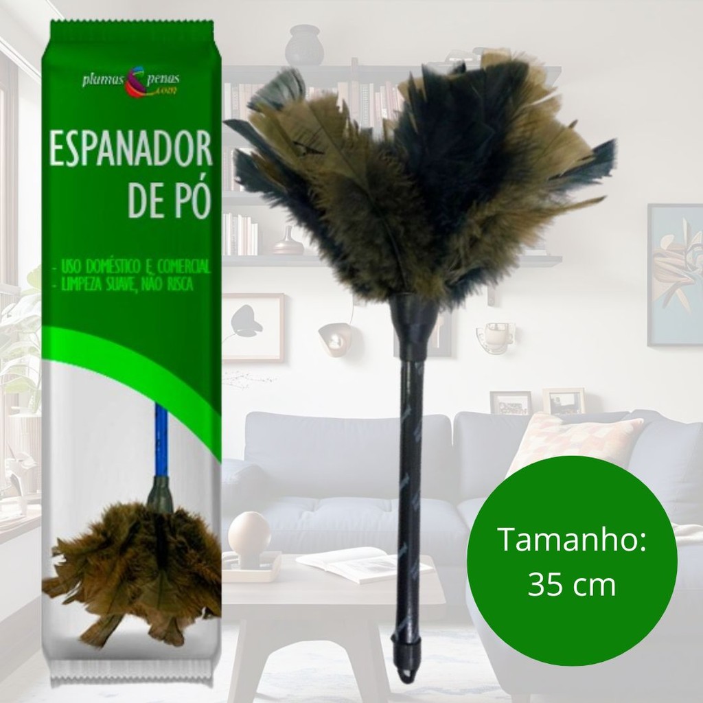 Espanador de Pó com Cerdas Antiestáticas Multiambiente 35cm