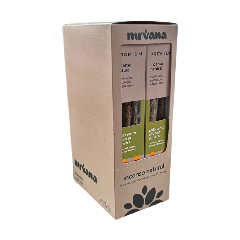 Incenso Nirvana Palo Santo Olibano e Mirra 12 Cx 5 Varetas