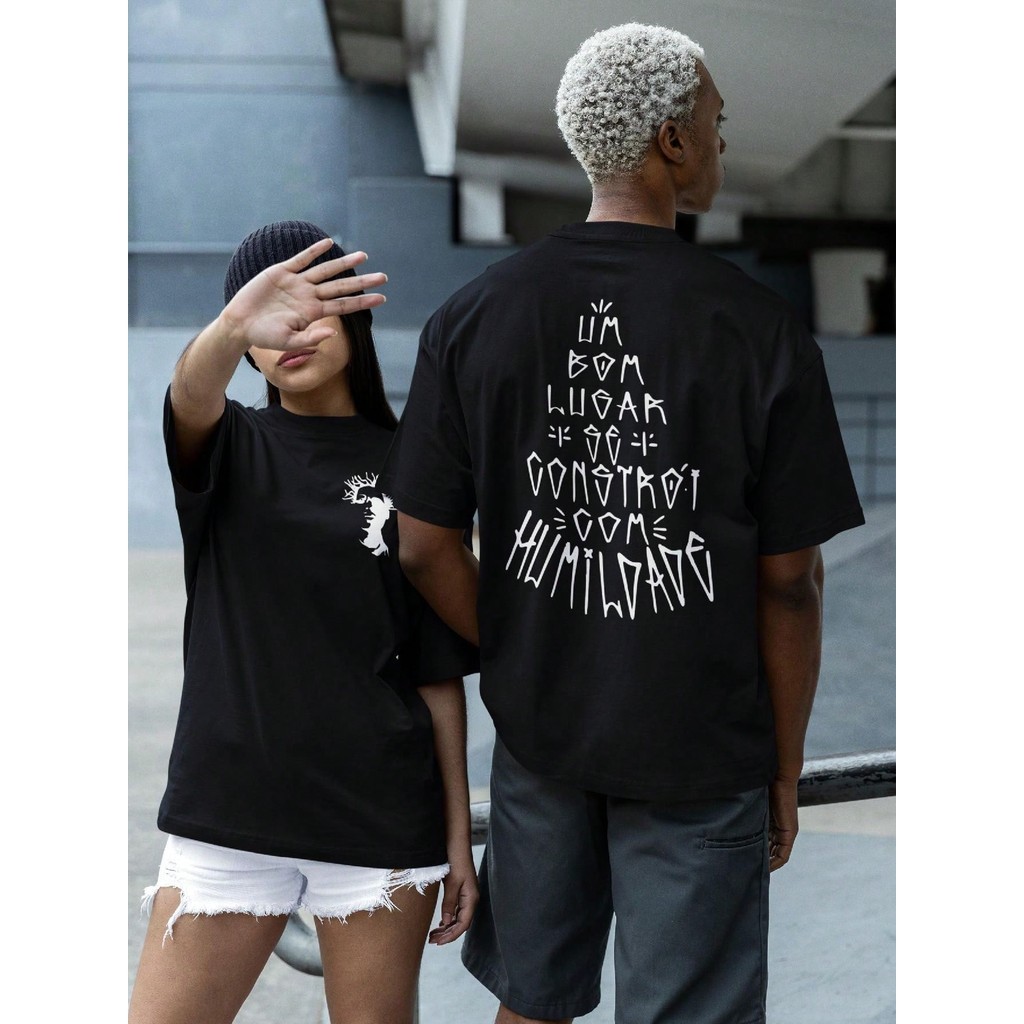 Camiseta Estilo de Rua Um Bom Lugar Rap Nacional Sabotagem Frente e Costa