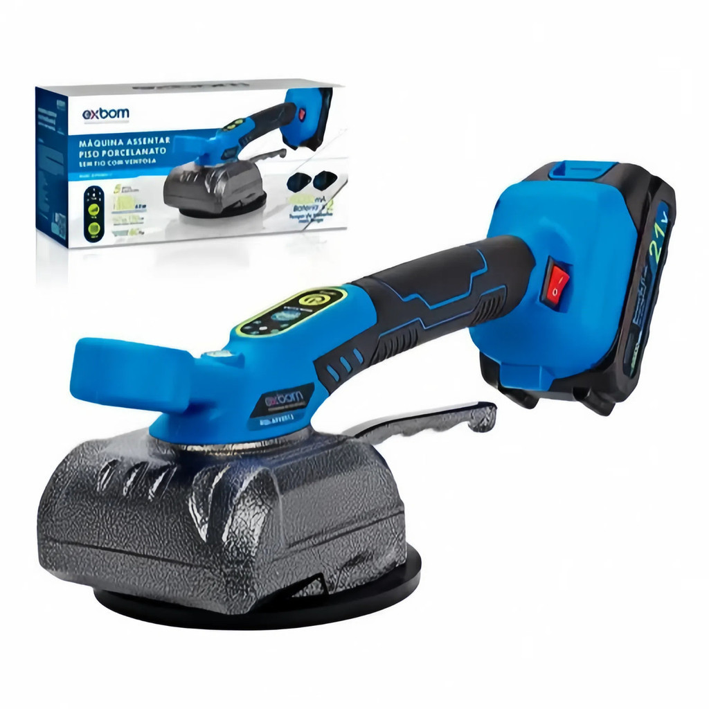 Máquina De Assentar Azulejos Porcelanatos Piso C/ Ventosa E Vibração + 2 Baterias em Oferta na Shopee