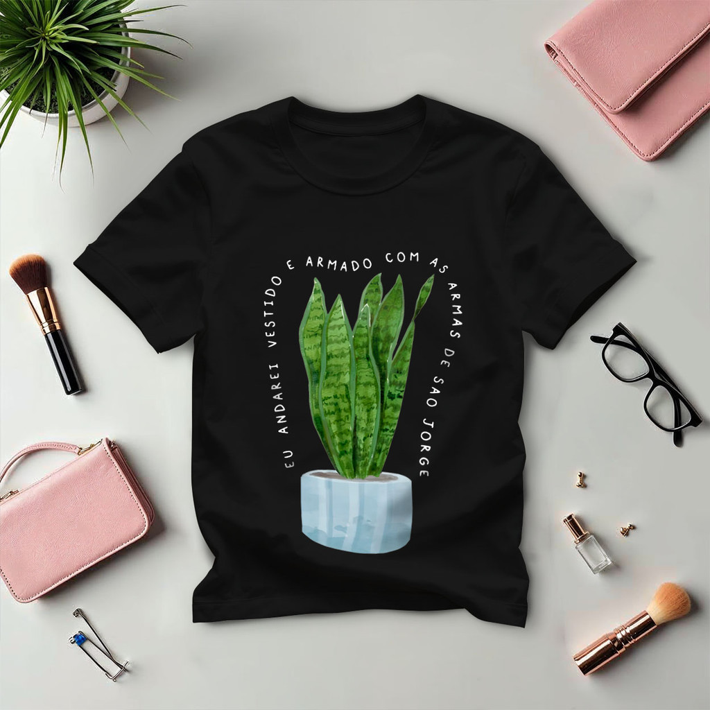 [Camiseta Premium em Algodão Puro]SISI T-Shirt Feminina Estampada Espada de São Jorge Religiosa 100% Algodão em Oferta na Shopee