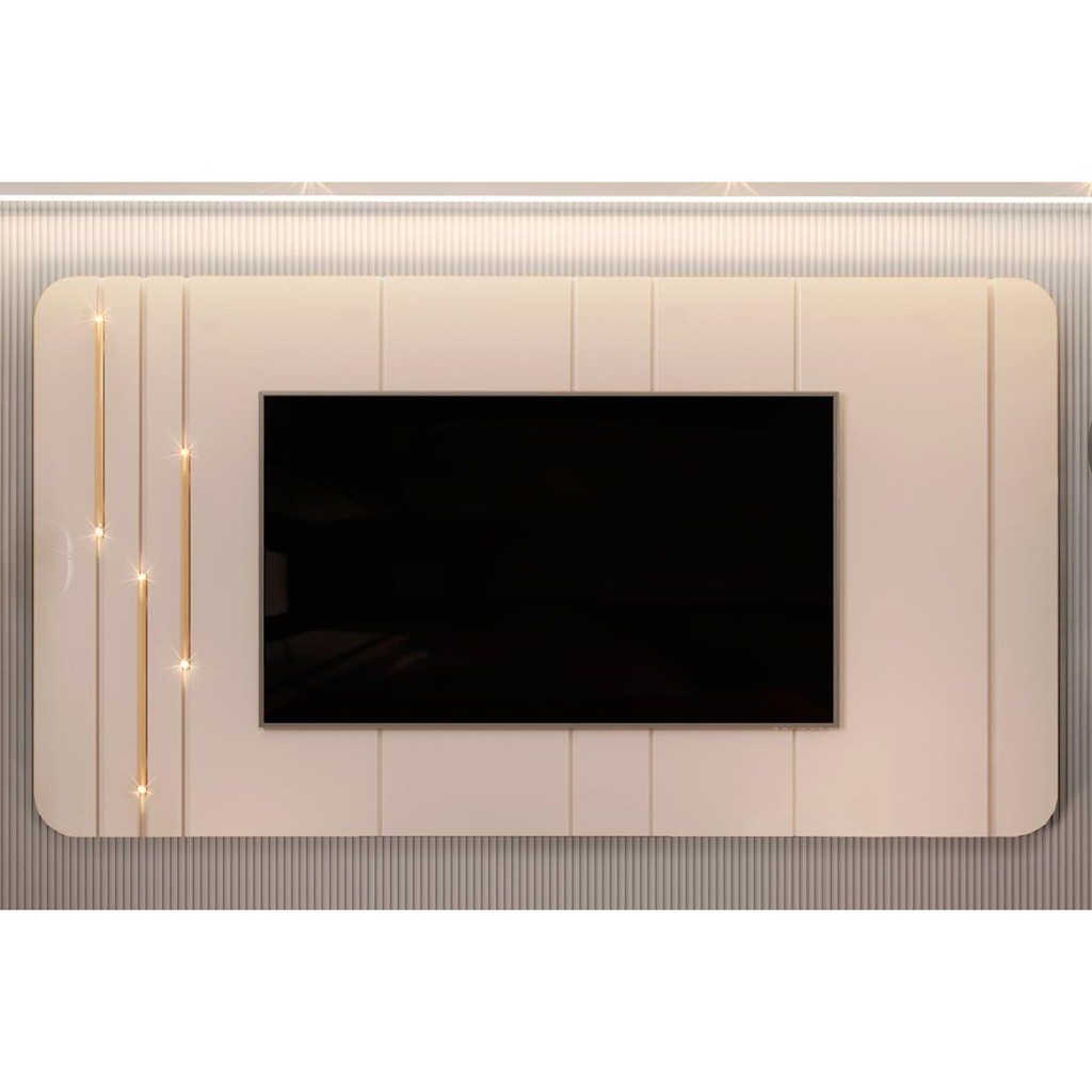 Painel Home p/ TV até 75 Polegadas Celine 100% MDF c/ Led 241x132cm Off White - DJ Móveis em Oferta na Shopee