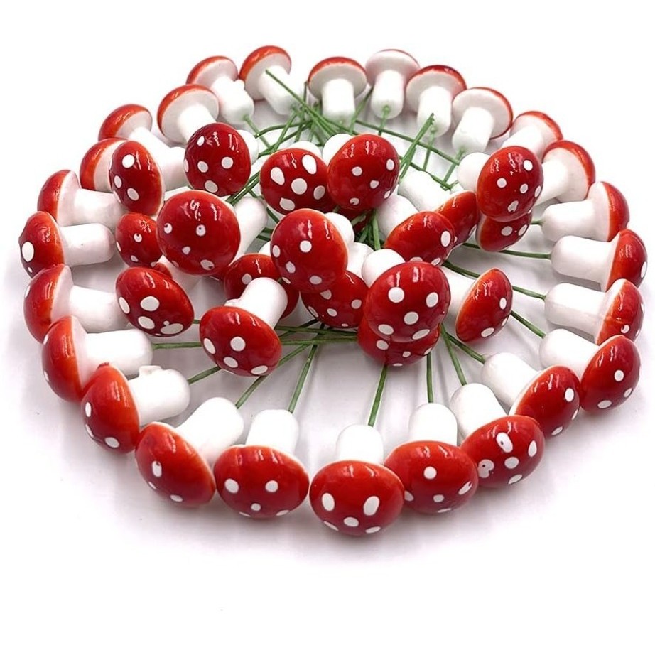 10 Pçs Cogumelo Artificial Miniaturas Falso Jardim Fada Bonsai Planta Pote Resina Artesanato Decoração Para Casa DIY Mic em Oferta na Shopee