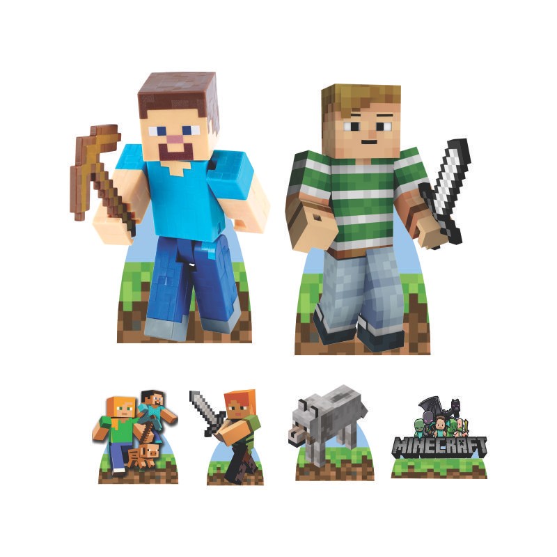 KIT DECORATIVO DE DISPLAYS DE MDF MINECRAFT 001