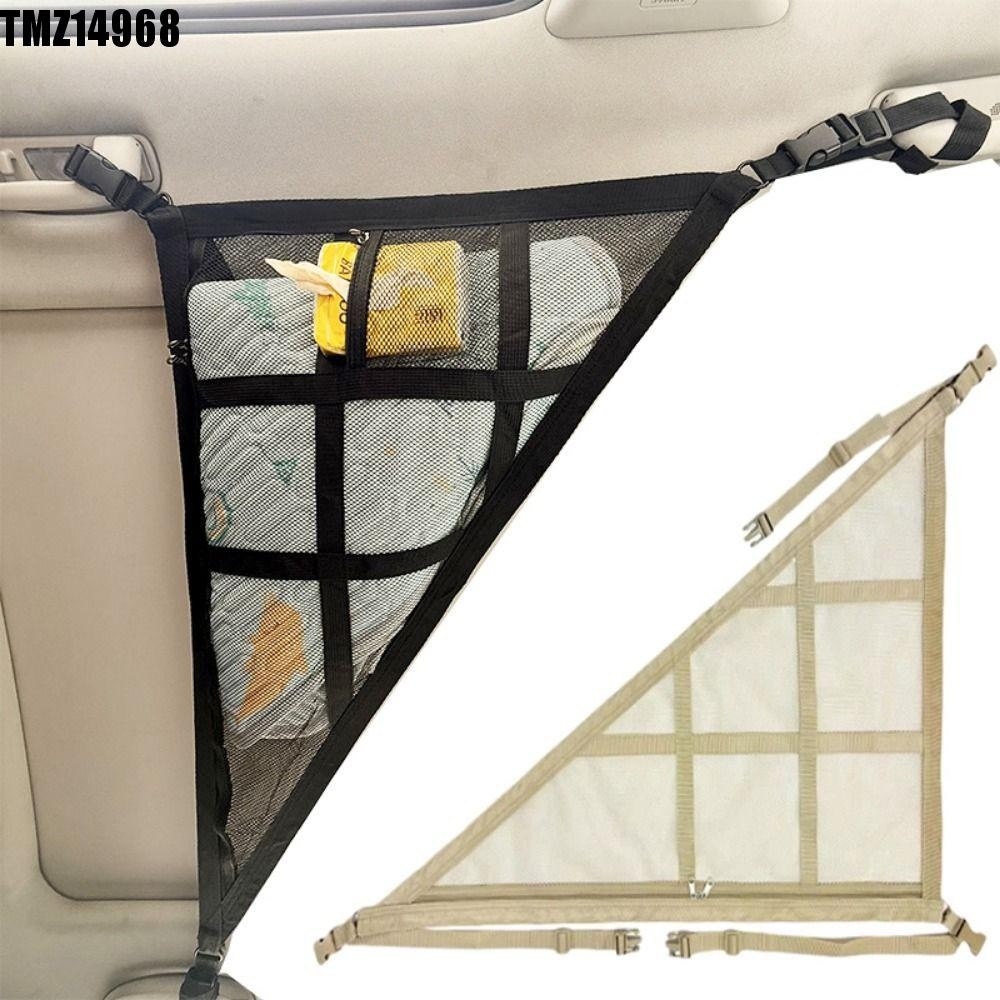 Rede Triangular De Teto De Carro TMZ14968 , Bolsa De Armazenamento Anti-Queda De Camada Dupla , Ajustável