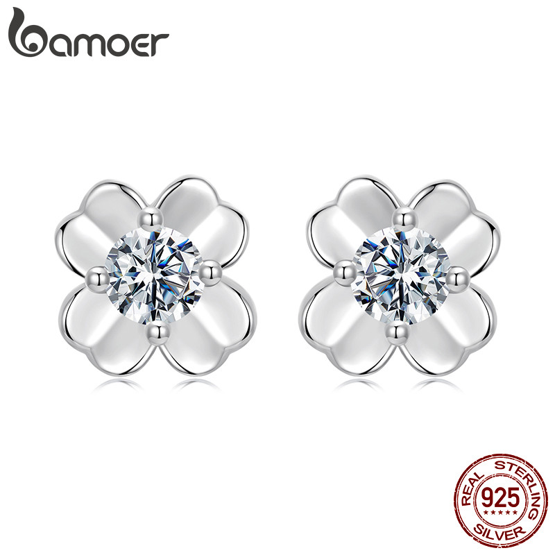 Brincos De Prata Esterlina 925 Bamoer Trevo De Quatro Folhas Moissanite Design Joias Presentes Para Mulheres em Oferta na Shopee