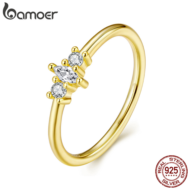 Anel De Prata Esterlina 925 Bamoer Marquise Redondo Mini Zircônia Cúbica Empilhável Joias Da Moda Presentes Para Mulhere em Oferta na Shopee