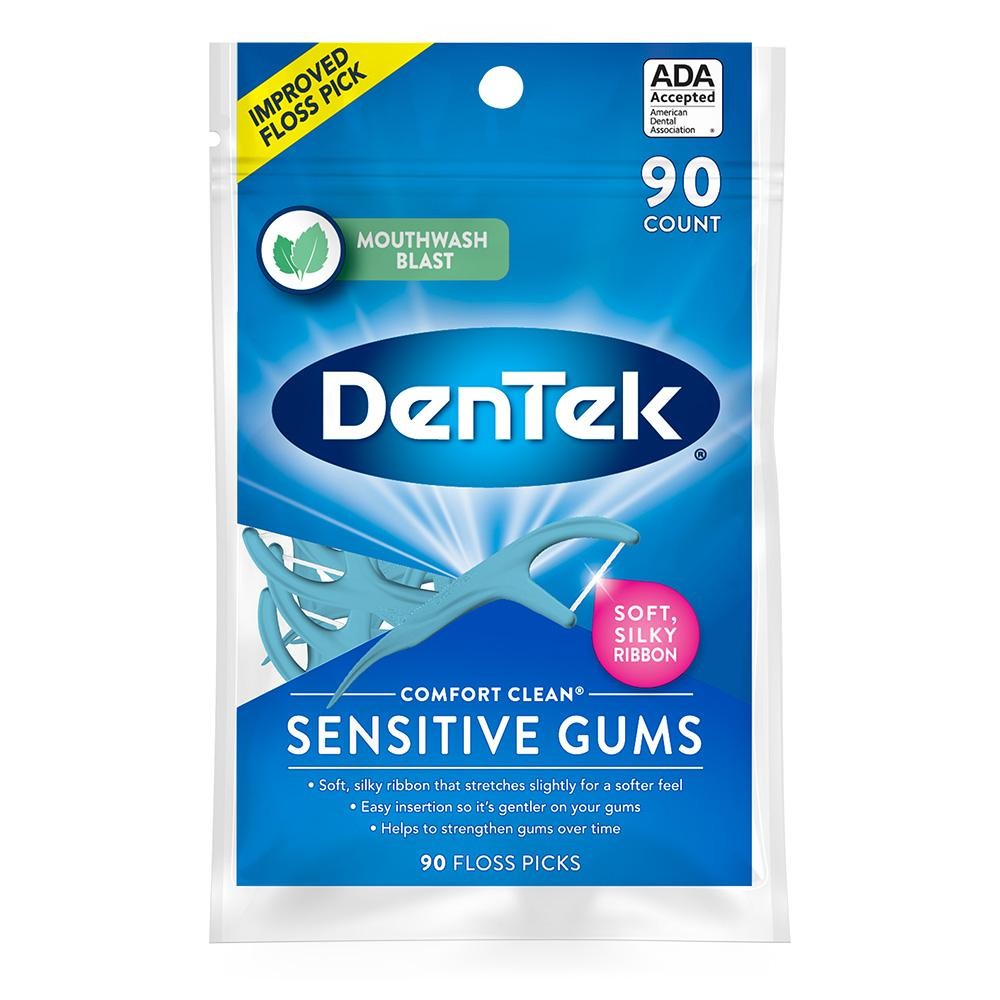Fio Dental com Haste DenTek Floss Picks Sensitive Gums 90un - Health