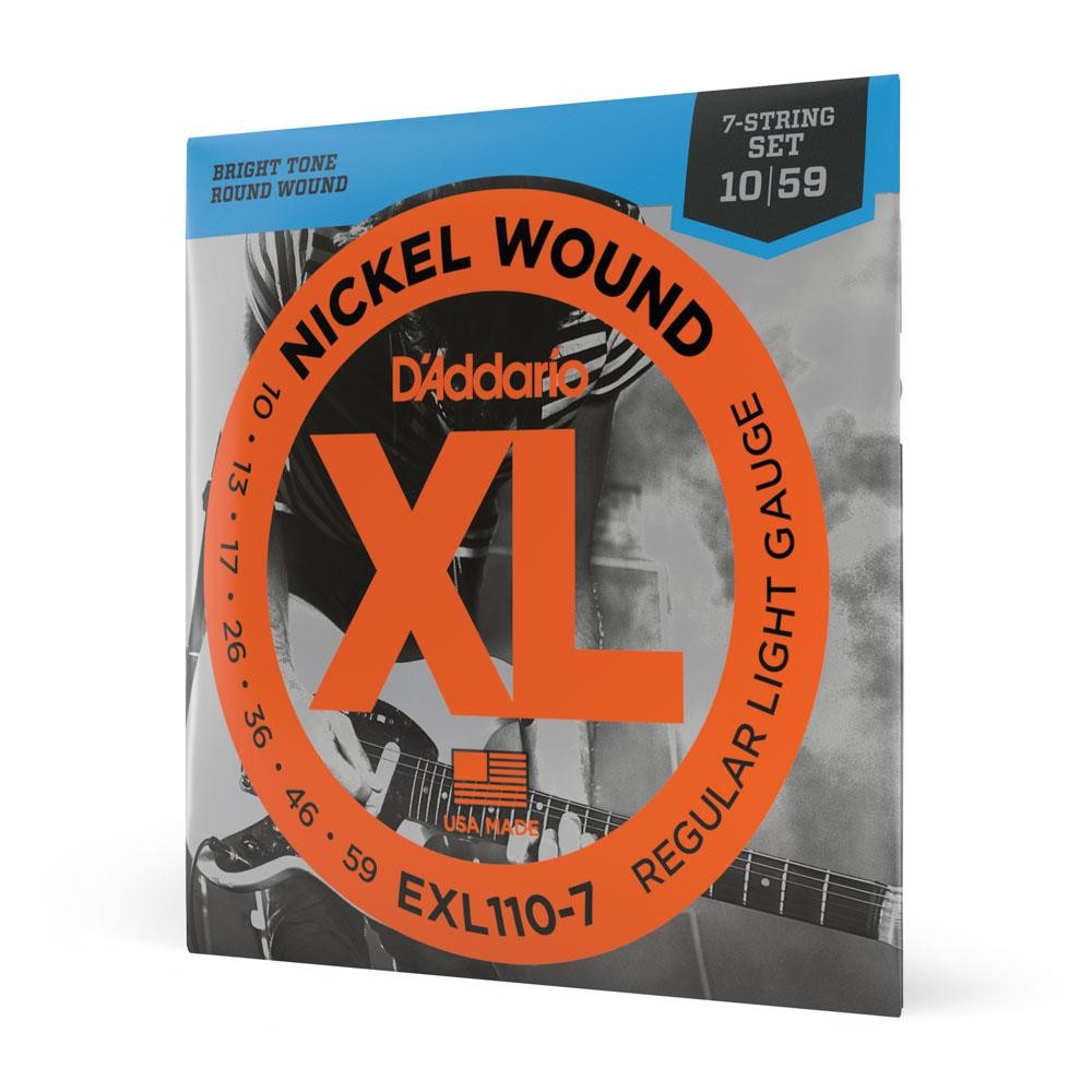 Encordoamento Guitarra 7C 10-59 D'Addario XL Nickel EXL110-7