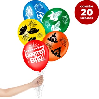 Balão Festa Junina Pacote com 20 Balões 8 Polegadas Decoração São João Arraiá Fogueira em Oferta na Shopee