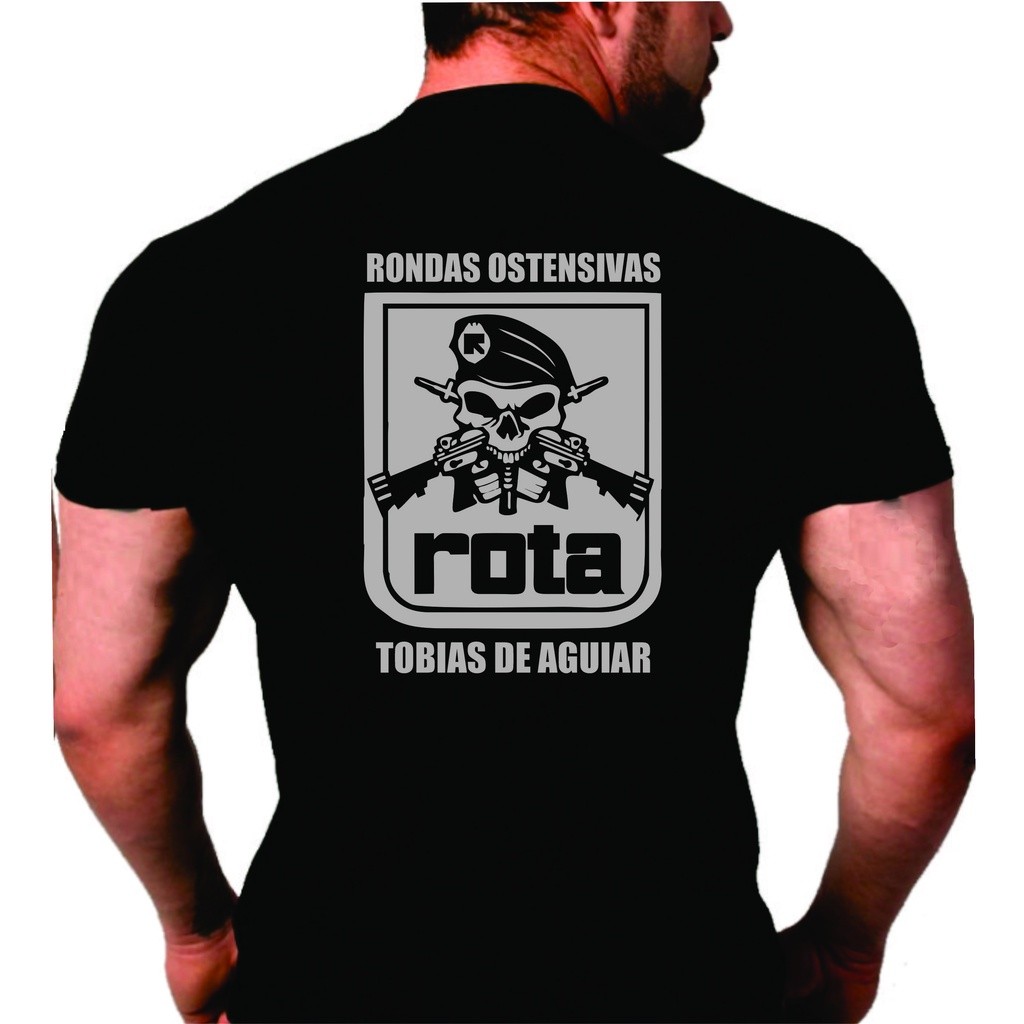 Camiseta Masculina Rota Sp Militar Tropa Elite Caveira Tobias De Aguiar - Hyppe Outfit
