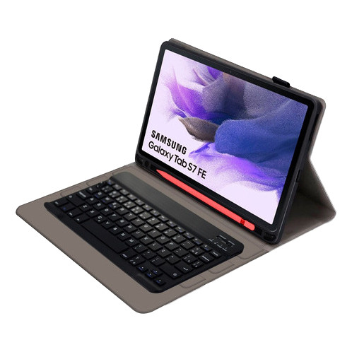 Capa Book + Teclado + Mouse Para Samsung Galaxy Tab S7 Fe
