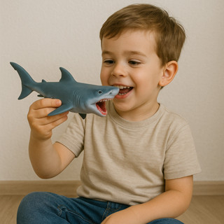 Tubarão de Brinquedo Infantil Animais Aquáticos Marinhos em Vinil Borracha Macia Shark Baby em Oferta na Shopee