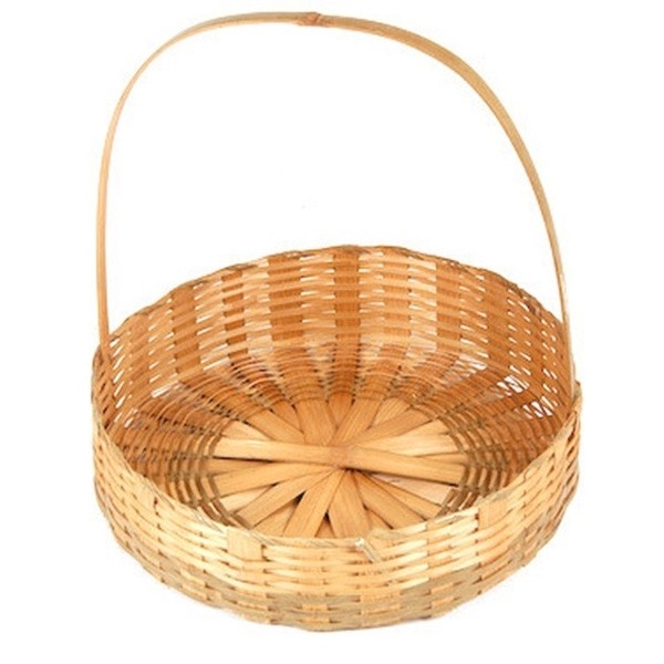Cesta de Bambu para Presente de Páscoa com Alça - Ideal para Café e Decoração 35 x 8 cm