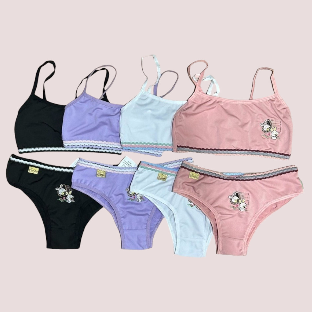 Kit 2/1 Conjunto Infantil Bordado Confortável Criança Estampa Barato Respirável Menina Moça Desenho
