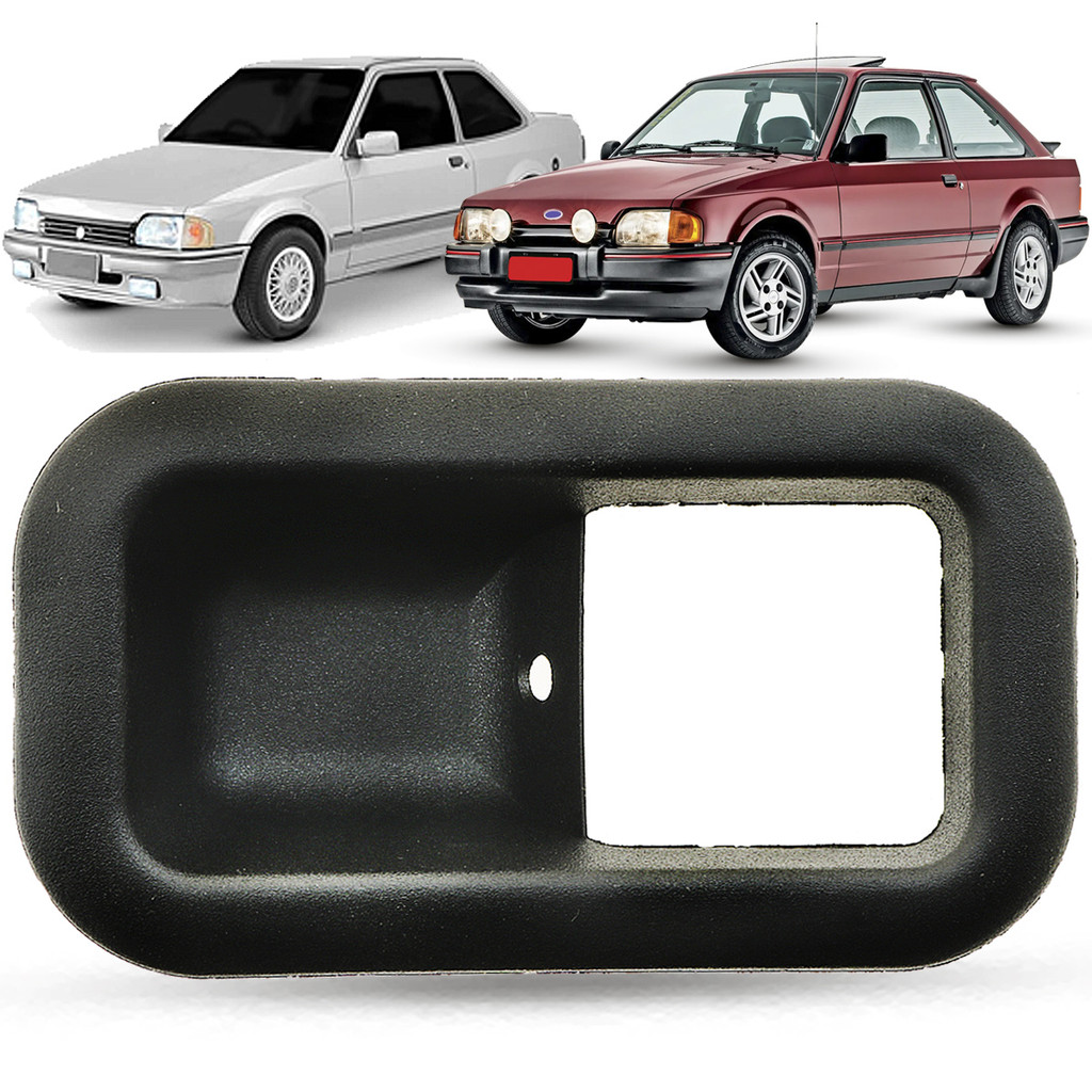 Moldura da Maçaneta Interna da Porta Dianteira Preto Ford Escort 1986 a 1992 Escort Hobby Verona Volkswagen Apollo