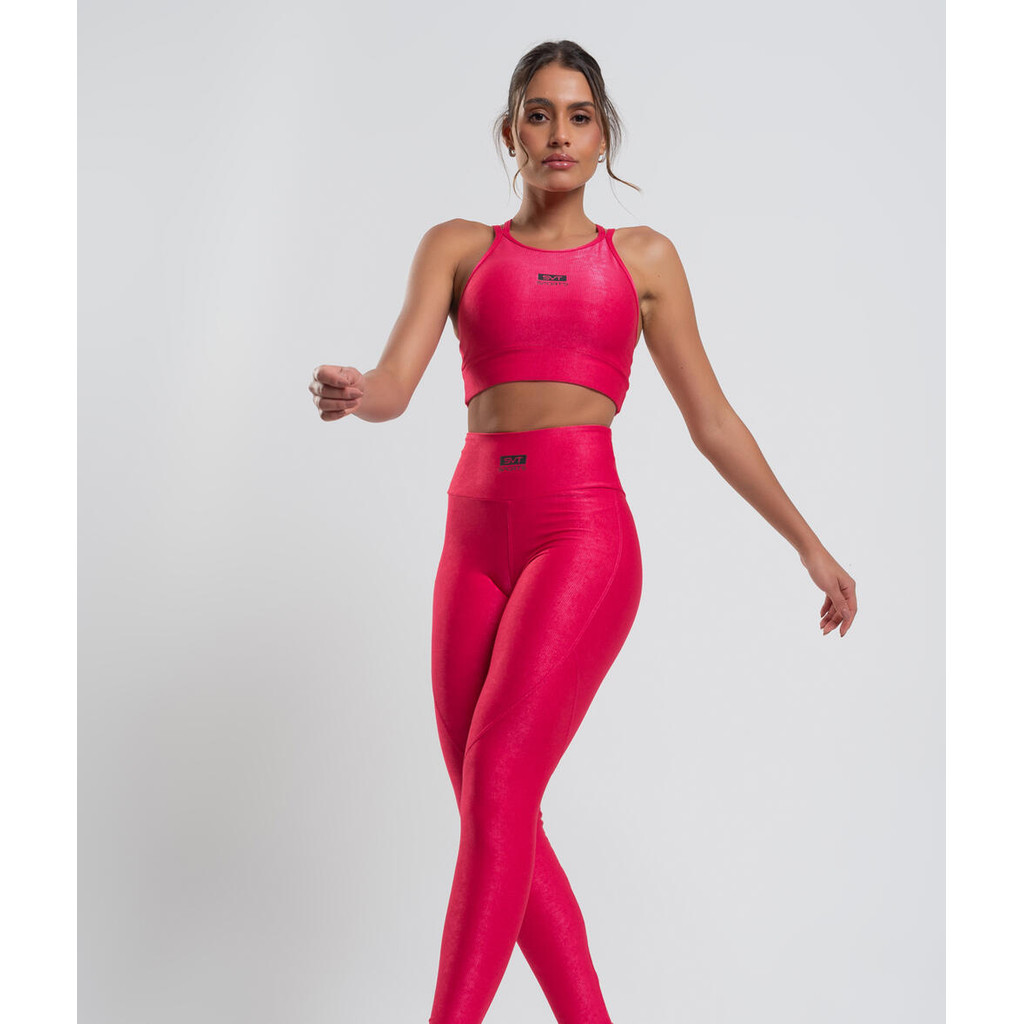 Calça Legging Suplex Wonder Gloss Com Recortes Salvatore Fashion